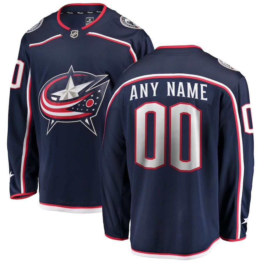 Men Columbus Blue Jackets Fanatics Branded Navy Home Breakaway Custom NHL Jersey->customized nhl jersey->Custom Jersey